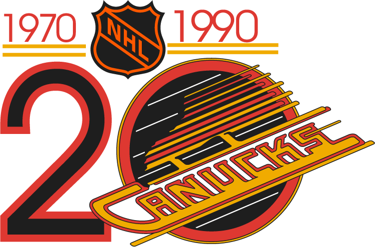 Vancouver Canucks 1989 90 Anniversary Logo iron on paper